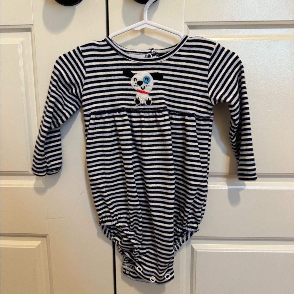 Squiggles Boy Bubble Navy and White Striped